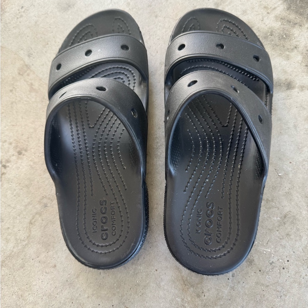 Black Crocs Slide Sandals